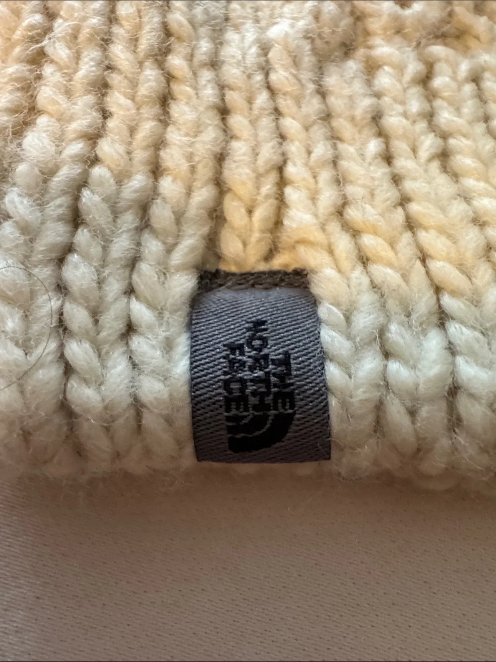 The North Face Cream Cable Knit Mittens